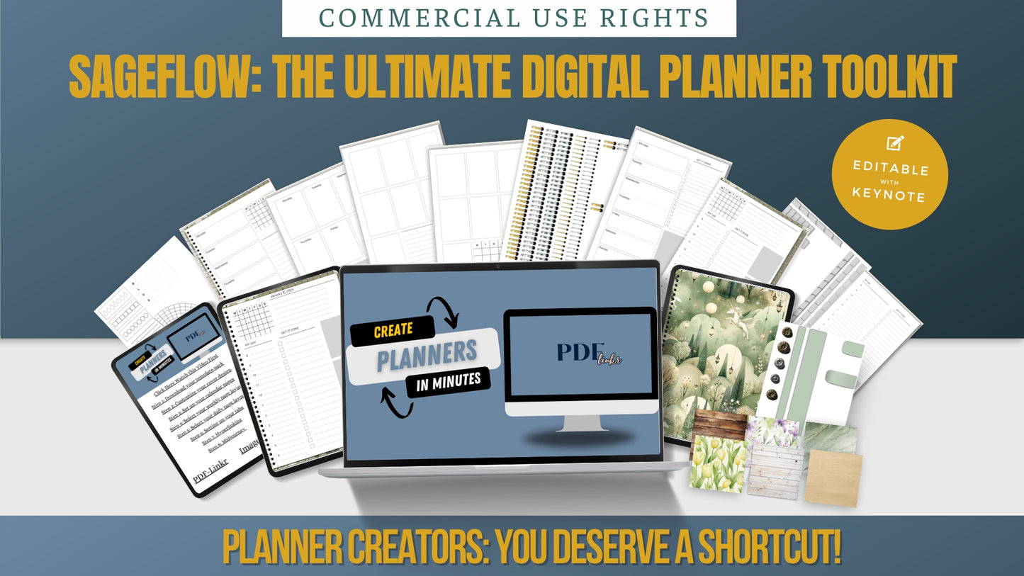 Sage Flow Digital Planner Template Pack Keynote