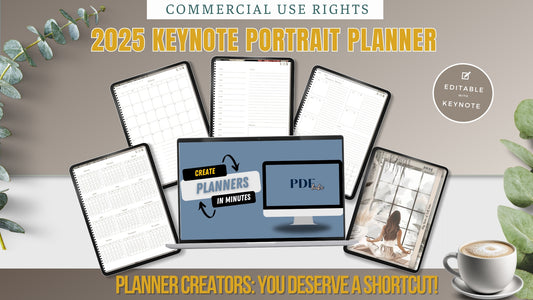 2025 Keynote Portrait Digital Planner Template