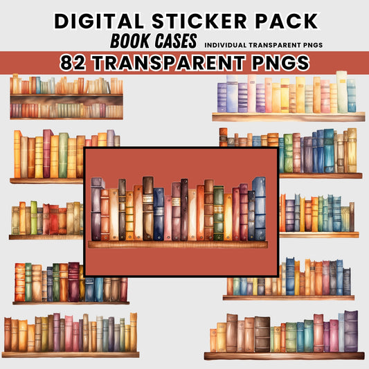 Book Case Digital Stickers FULL COMMERCIAL RIGHTS