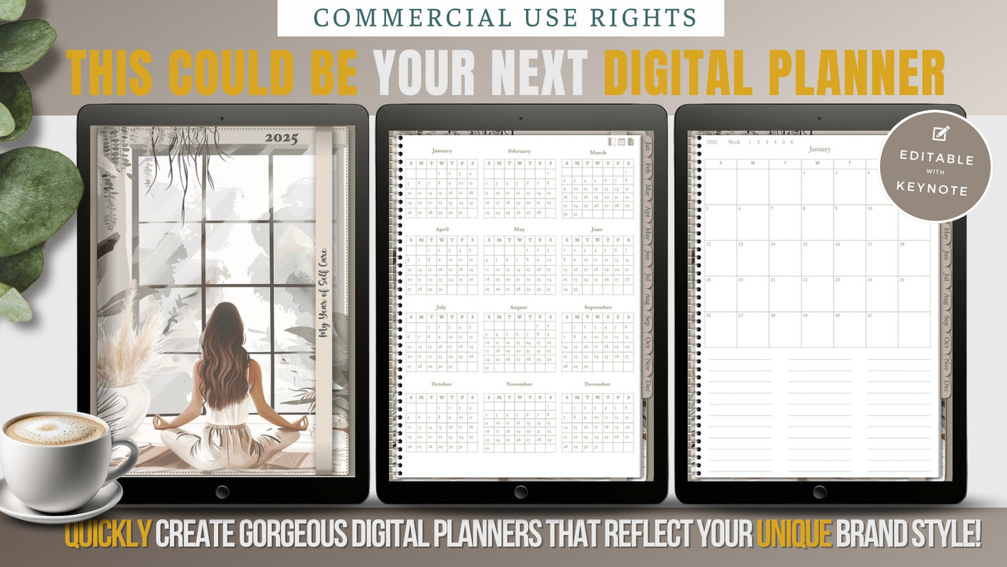 2025 Powrpoint Portrait Digital Planner Template