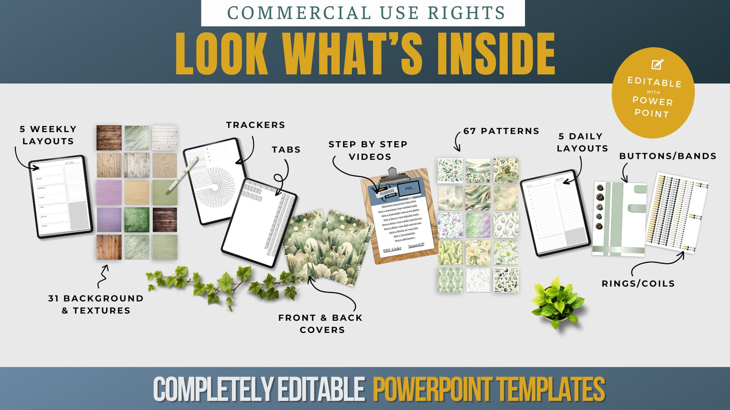 Sage Flow Digital Planner Template Pack Powerpoint