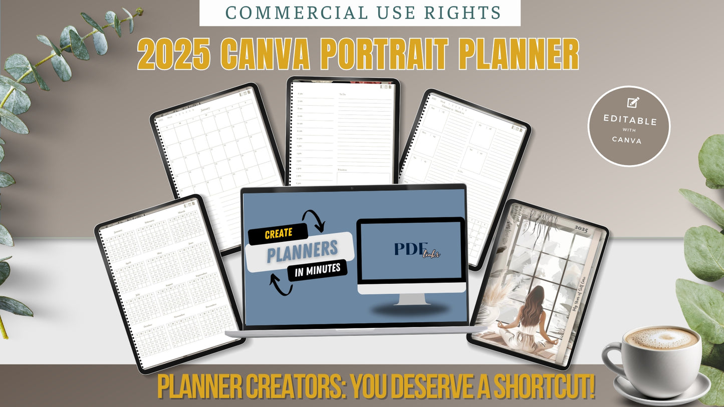 2025 Canva Portrait Digital Planner Template