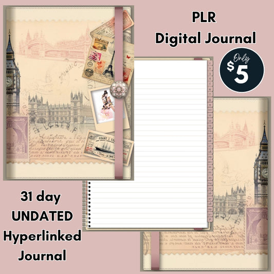 Digital Journal - Travel Dreams 31 day Digital Journal with PLR rights